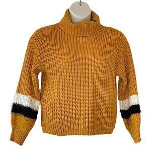 Sweet Rain Chunky Ribbed Knit Cowl Neck Oversized Sweater Boxy   Size S